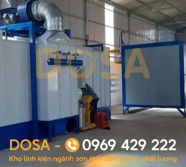 Buồng phun sơn tĩnh điện bán tự động