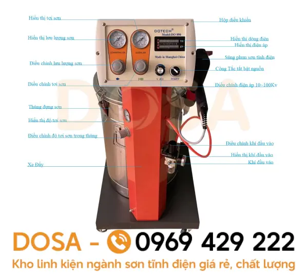 Máy sơn tĩnh điện Dotech model D-890 chính hãng, giá rẻ