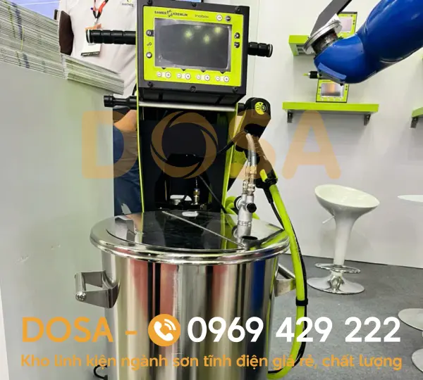 Electrostatic powder coating gun undergoing inspection and repair
